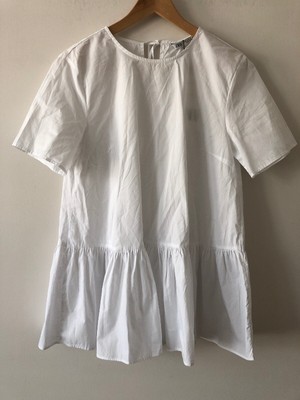 zara white ruffle top