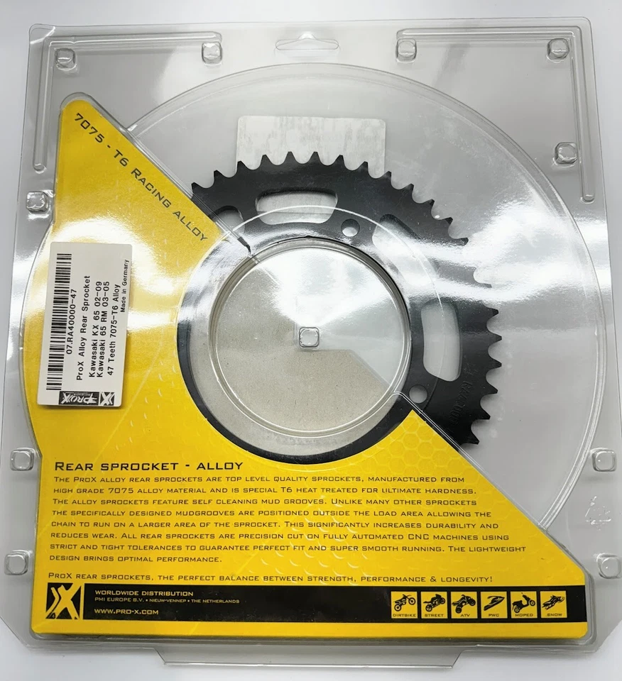 Pro-X - 07.RA40000-47 - Piñón trasero de aluminio, 47T para Kawasaki KX65 2000-2023 Foto 4 de 4