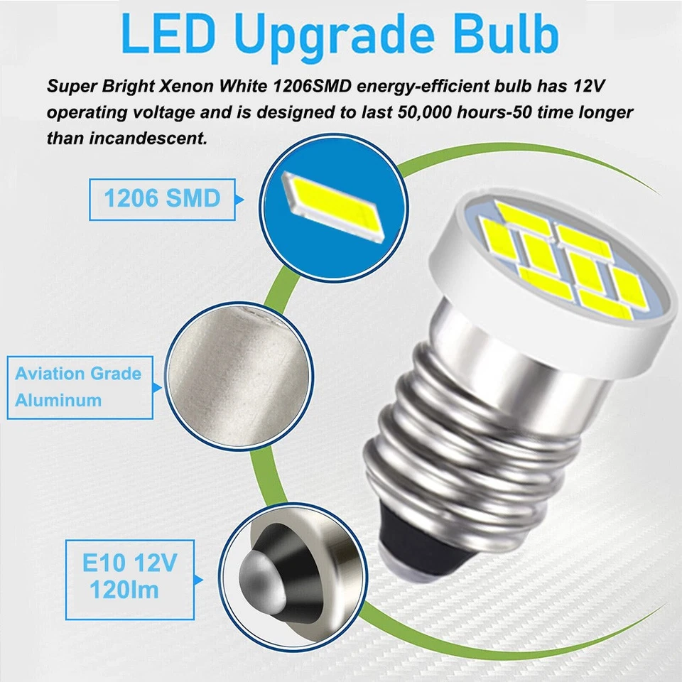 9x For Land Rover Series 3 LED Dash Instrument Panel Light Bulbs Set Cold White  - Image 2 of 4