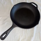 RESTORED Vintage Lodge  CS2 Cast Iron 10” Chef Skillet No Notch 2-Spout SEASONED