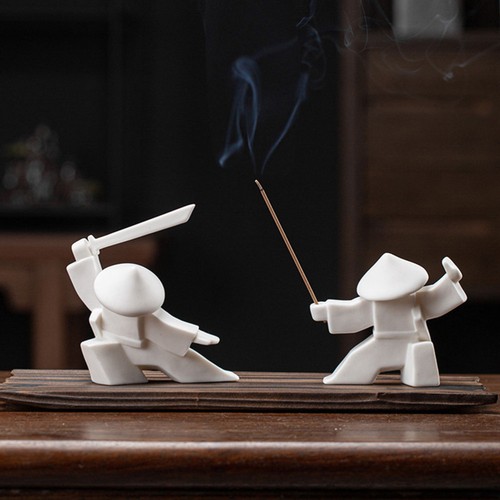 Samurai Incense Holder Ornaments Statue Decoration Decorative Aroma Burner - Foto 2 di 12