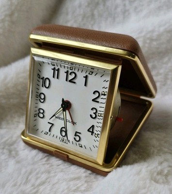 Rare Vintage WESTCLOX Wind Up Travel Alarm Clock Folding Clamshell Goodtimer 50 