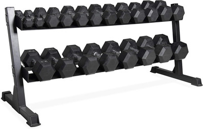 280 LB, 550 LB, 1200 LB Dumbbell Set with Horizontal 2-3 Tier Rack, Rubber Hex F