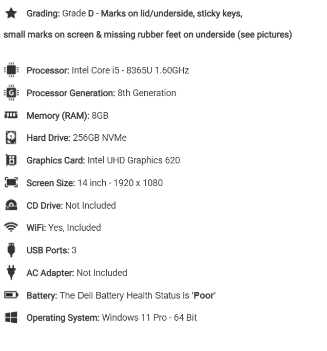 Dell Latitude 5410 · i5-8365U · 8GB · 256GB, photo 2 of 5