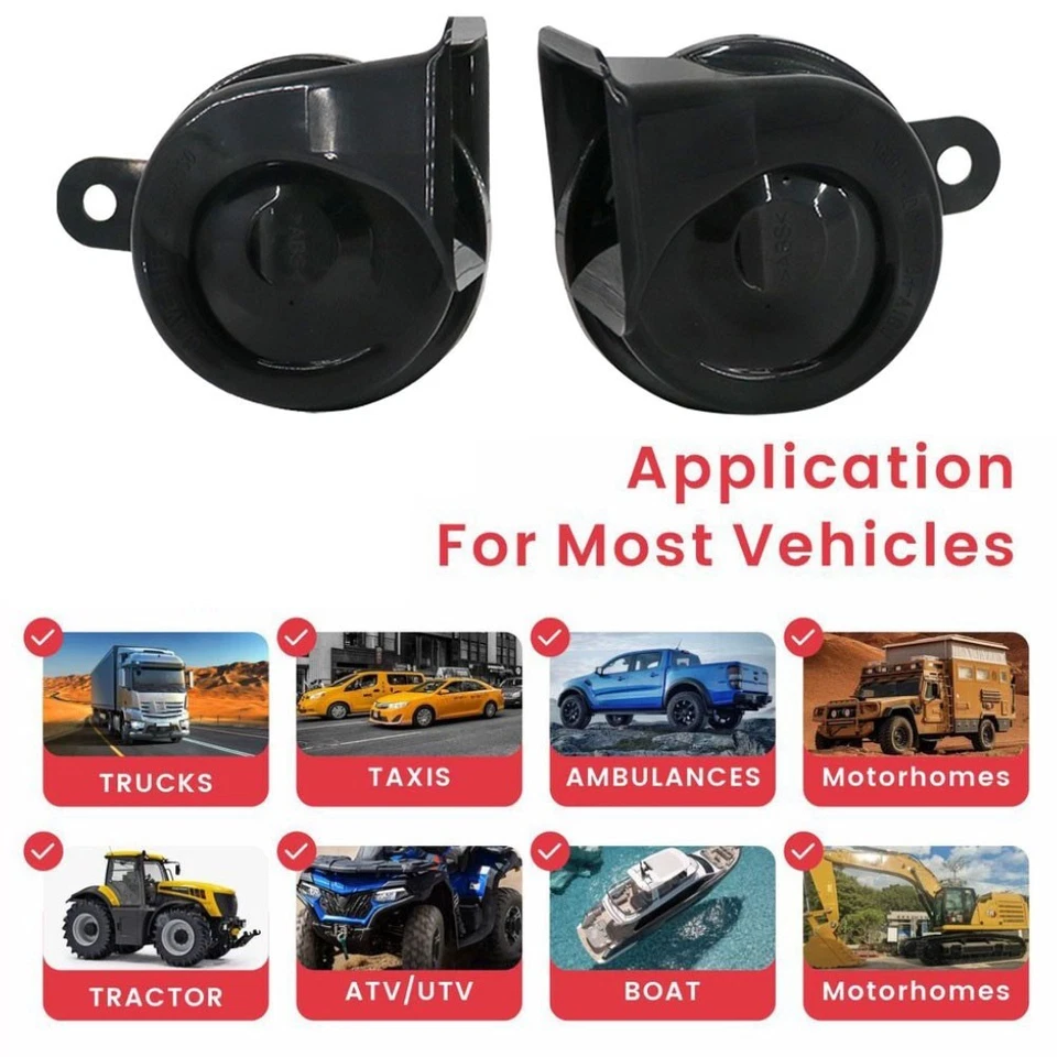 For Most Vehicles 12V Compatibility Waterproof Metal Body 105-118dB Loudness - Image 3 of 4