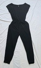 Womens Unbranded Jumpsuit/ Romper Sleeveless Black Size Medium Cuffed Legs Elast