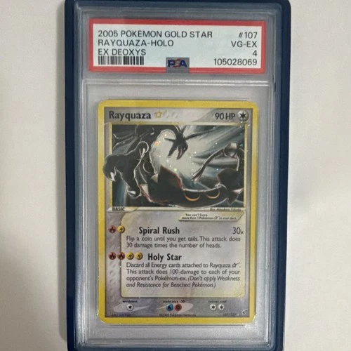 Pokémon Gold Star Rayquaza EX Deoxys Holo Ultra Rare 107/107 PSA 4 English