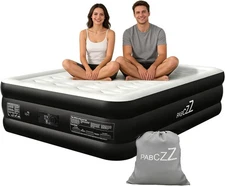 Air Mattress Self-Inflatable Air Bed, 18" Height ,Khaki with Built in Pump-Full