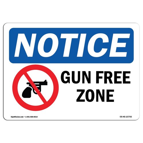 OSHA Notice Sign - Notice Free Zone | Vinyl Label Decal | Protect Your Busine...