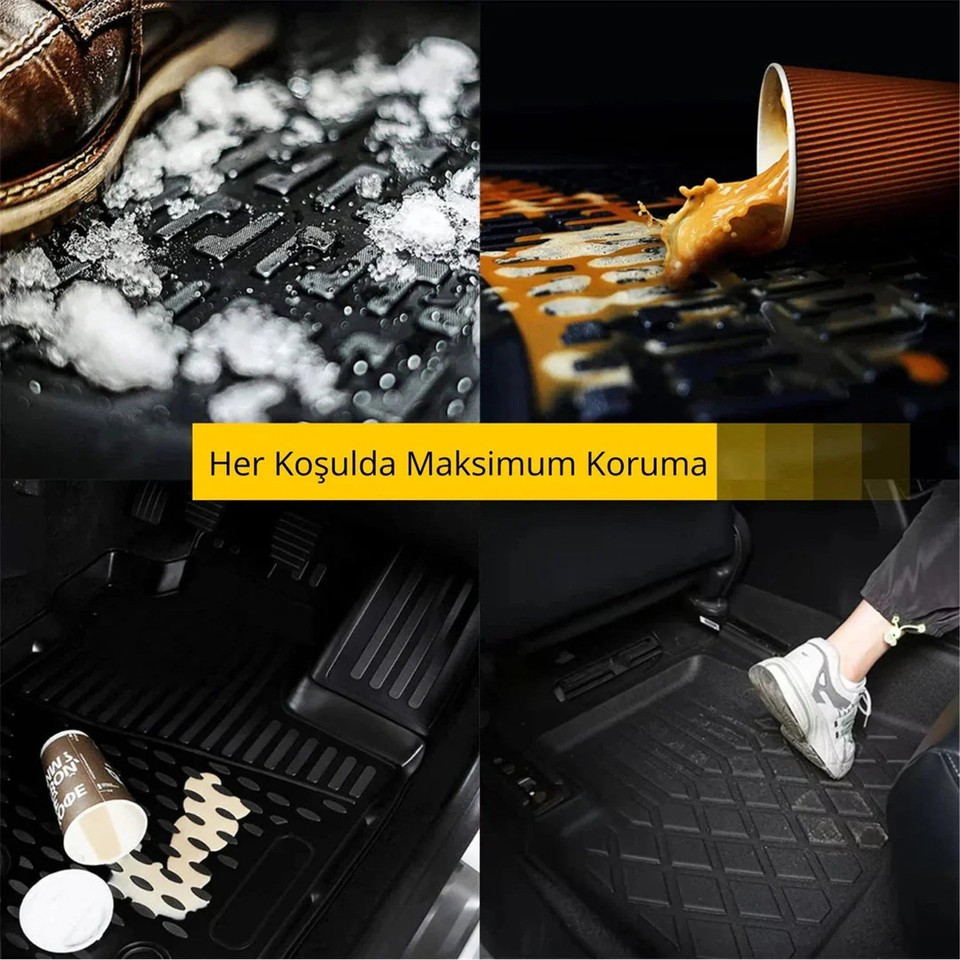 Auto Pelle Tappetini Bagagliaio per MG HS 2018-2022, Posteriore Baule Tappeto Impermeabile Antiscivolo Protezione Accessori,A/Black~blue
