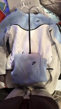 Nike Men's Colorblock Tracksuit 2 Piece Set Light Blue White Gray Jacket  Pants
