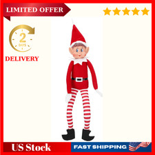 The Elf 12" Plush Christmas Elf Doll   Poseable Shelf Sitter with Dangl