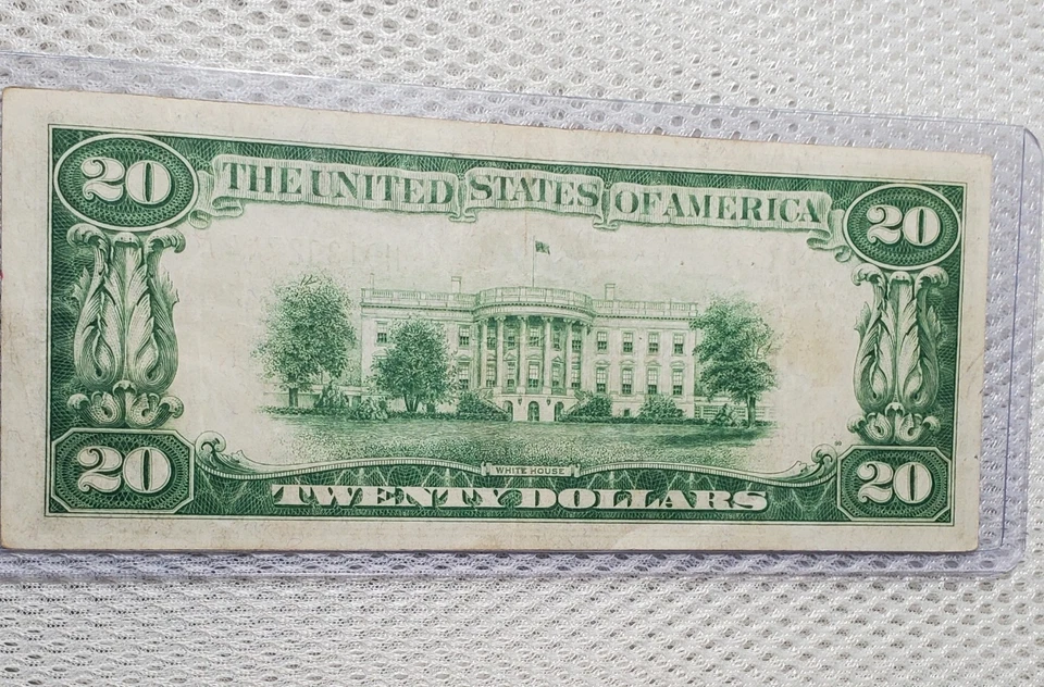 1934 $20 Federal Reserve Note LGS Light Lime Green Seal St Louis, Missouri Nice  - Image 3 of 4