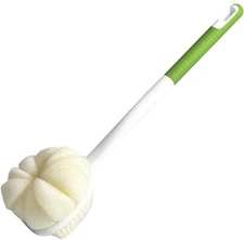 Shower Body Brush Soft Bristles and Loofah Long Handle Back Scrubber Bath Mesh S