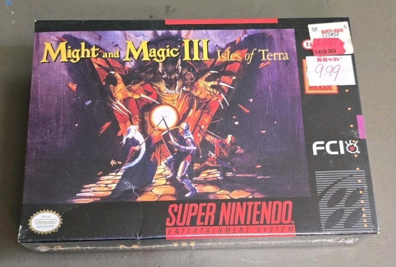 NEW FACTORY SEALED Might and Magic 3 III Isles of Terra Super Nintendo SNES 1994
