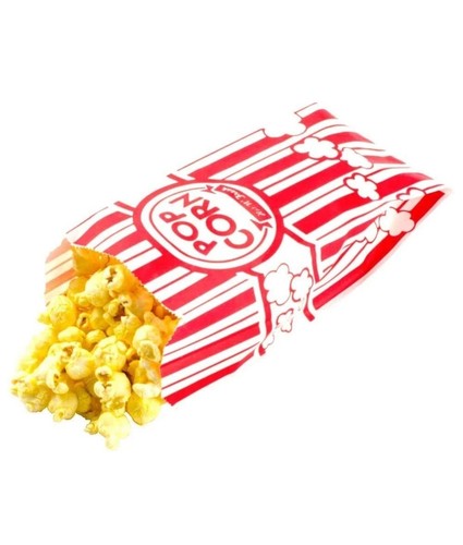 Paper Popcorn Bags, 1 Ounce, Red and White, 1000 Pieces - Picture 2 of 2