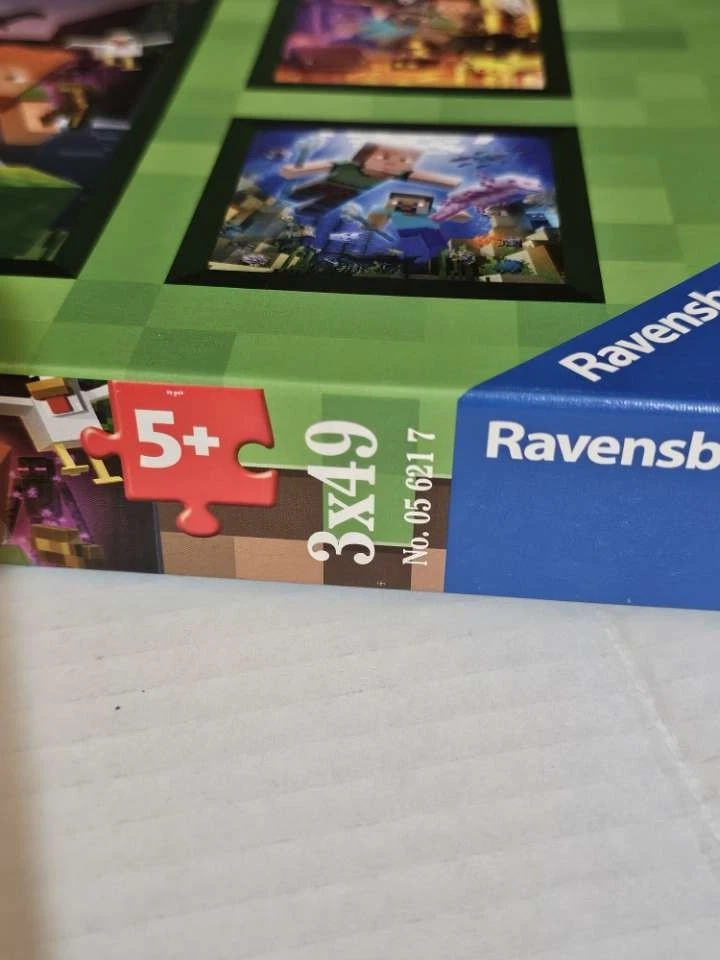 Ravensburger Puzzle 2022 3x49 Piece MINECRAFT BIOMES Age 5+ Complete 056217 - Image 2 of 4