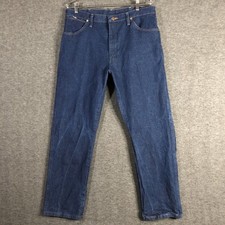 WRANGLER 13MWZ Men's Jeans 36X30 Cowboy Cut Original Fit Ridged Indigo Jeans