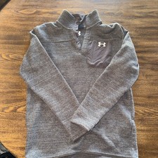 Under Armour Sweatshirt Mens M BRN Specialist Henley 2.0 T Snap Fleece Coldgear