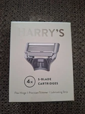 New in box HARRY'S 4-PACK 5-BLADE REPLACEMENT CARTRIDGES
