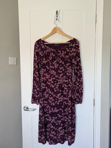 VETEMENTS Crew Clothing Vestito in jersey fantasia marrone taglia UK 10