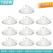 10 Pack 150W UFO LED High Bay Lights 3000K/4000K/5000K Adjustable Model US Plug