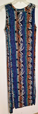 Sag Harbor Size 8 Vintage Boho Maxi Dress/Geometric Botanical Pattern/Sleeveless