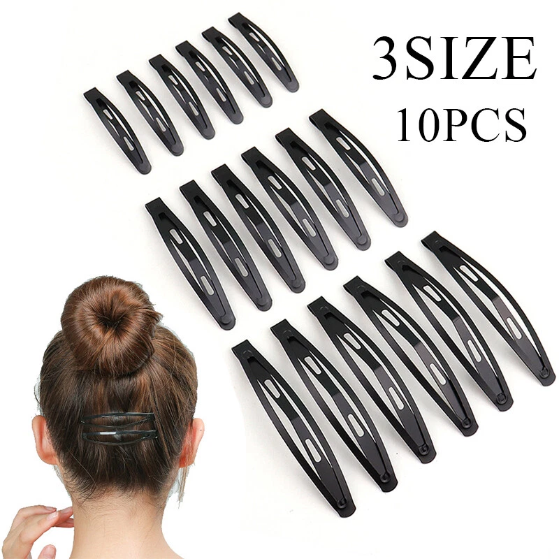 Black Tone Snap Hair Clips Pea Clip Water Drop Barrettes Hair Accessories *