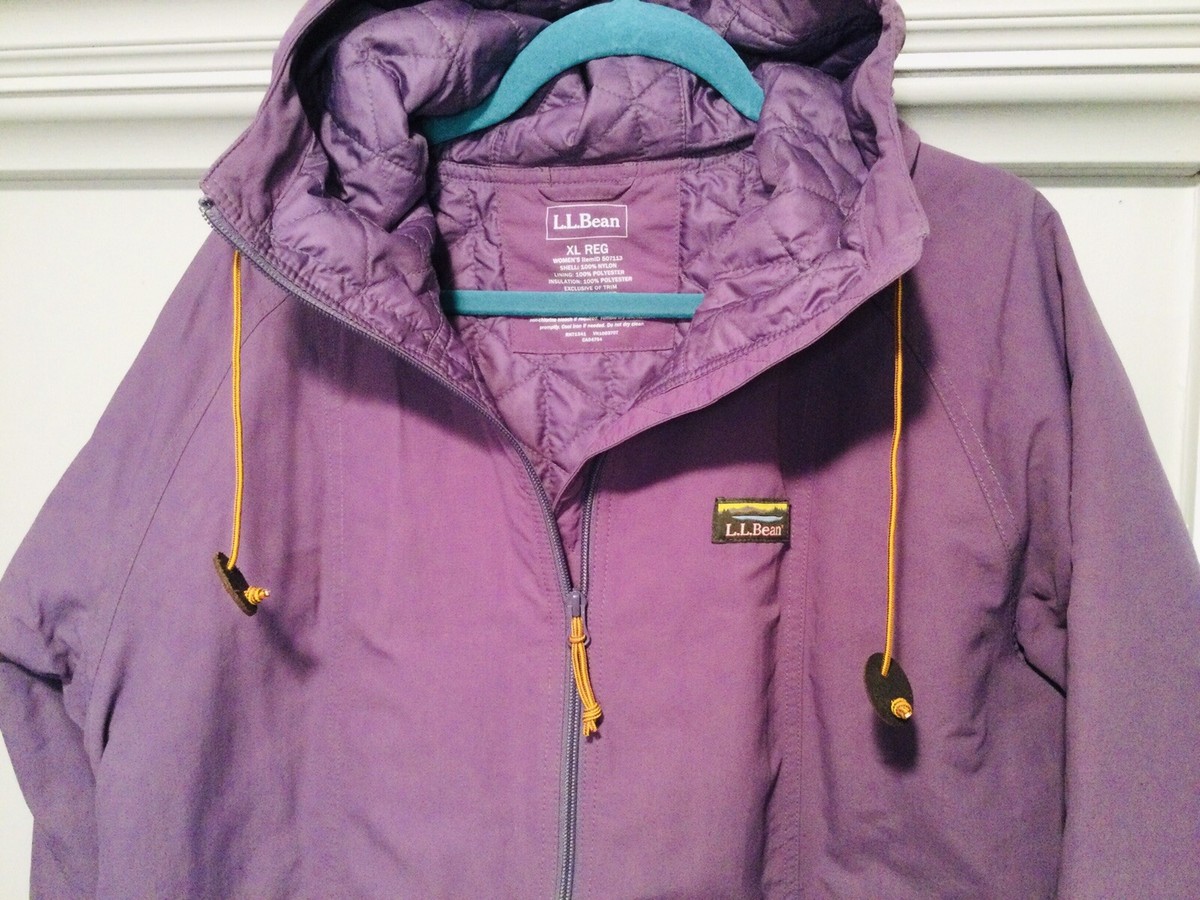 Purple L L Bean Womens Mountain Classic Insulated jacket size XL 