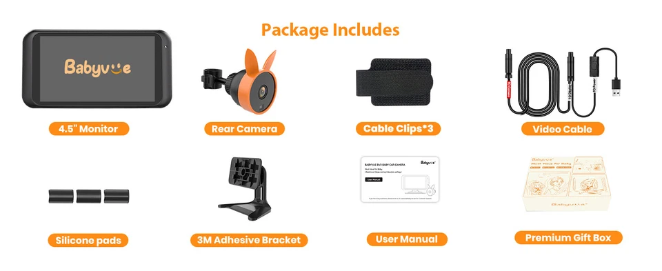 Cámara USB Coche Bebé Plug-Play 4.5" 1080P 360 Rotación Asiento Coche Monitor de Vista Trasera Foto 2 de 2