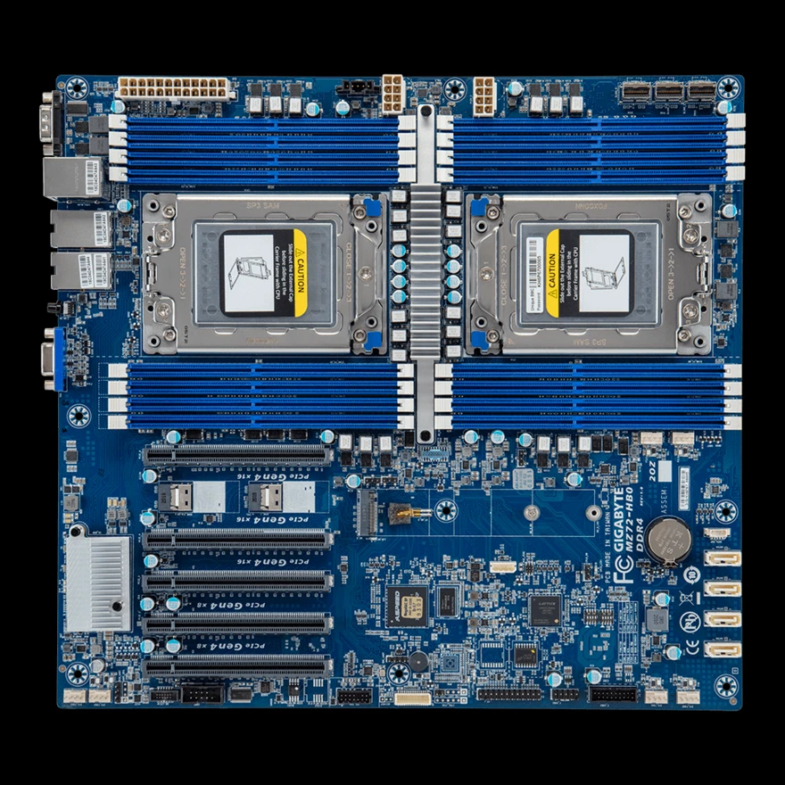 AMD EPYC 7532 x2+ Gigabyte MZ72-HB2 Dual Socket Server Board DDR4 SP3 - Image 3 of 4