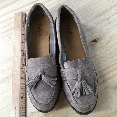 Crown Vintage Shoes Womens 8 M Moira Tassel Loafers Beige Suede Slip On Casual - Picture 8 of 18