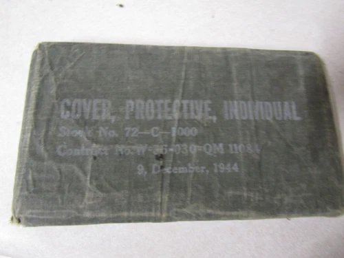 VINTAGE MILITARY COVER PROTECTIVE INDIVIDUAL WW2 ERA DATED  DEC 1944 MANCAVE