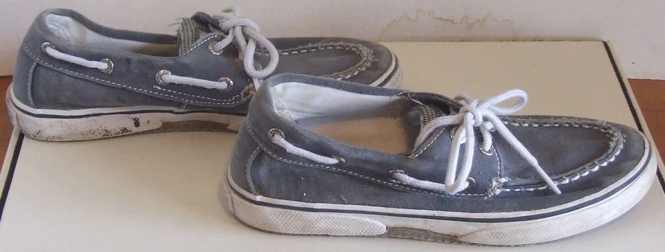 Boys Sperry Top Sider Gray Canvas Dock Shoes 1 ½ - Image 4 of 4