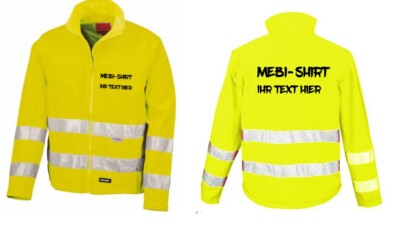 High-Viz Soft Shell Jacket mit Aufdruck nach Wunsch, Warnjacke, Sicherheitsjacke