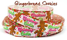 Gingerbread Christmas Cookies grosgrain ribbon 22mm Cartoon ribbon Hairbow Cute