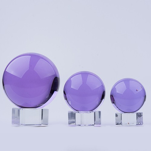 LONGWIN 50MM Natural Crystal Ball Purple Sphere Paperweight Photo Prop Gift - 第 3/5 張圖片