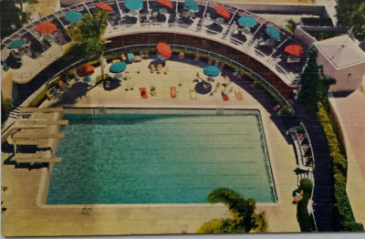 Beverly Wilshire Hotel Schwimmbad Beverly Hills Kalifornien Vintage Postkarte