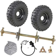 32" Rear Axle Kit Wheels Sprocket Hub Brake Assembly for Go kart Trike Quad