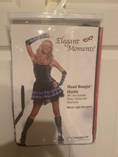 NWOT Elegant Moments Head Bangin Hottie 80s Costume Adult Size Small Black Blue