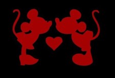 Mickey And Minnie Mouse Kissing Car Truck Vinyl Decal Sticker 7"