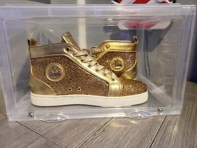 Christian Louboutin GOLD Swarovski Louis Strass EU 43 1/2 US 