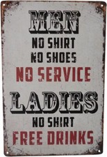 Beer Alcohol Free Drinks Funny Tin Metal Signs Home D cor 8x12 Bar Diner Cafe Wa