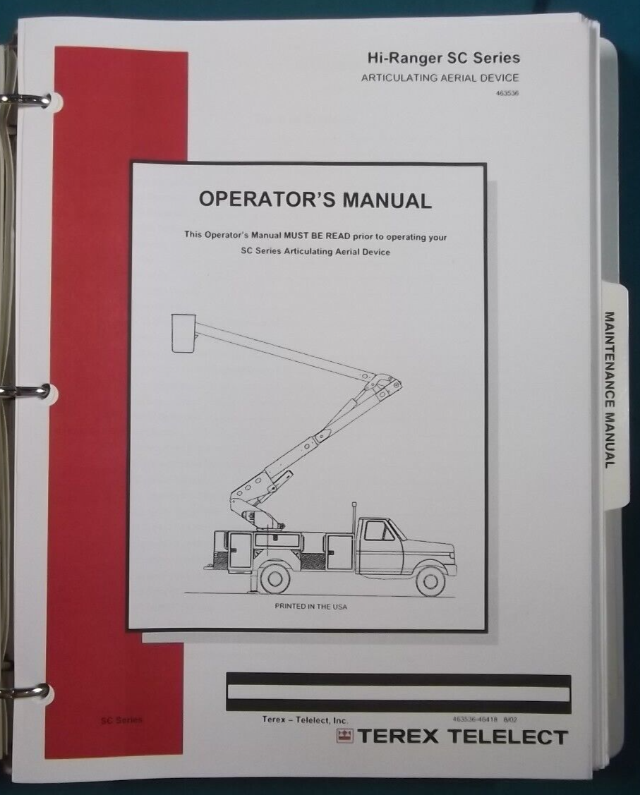 TEREX TELELECT HI-RANGER SC SERIES AERIAL BOOM PARTS OPERATOR