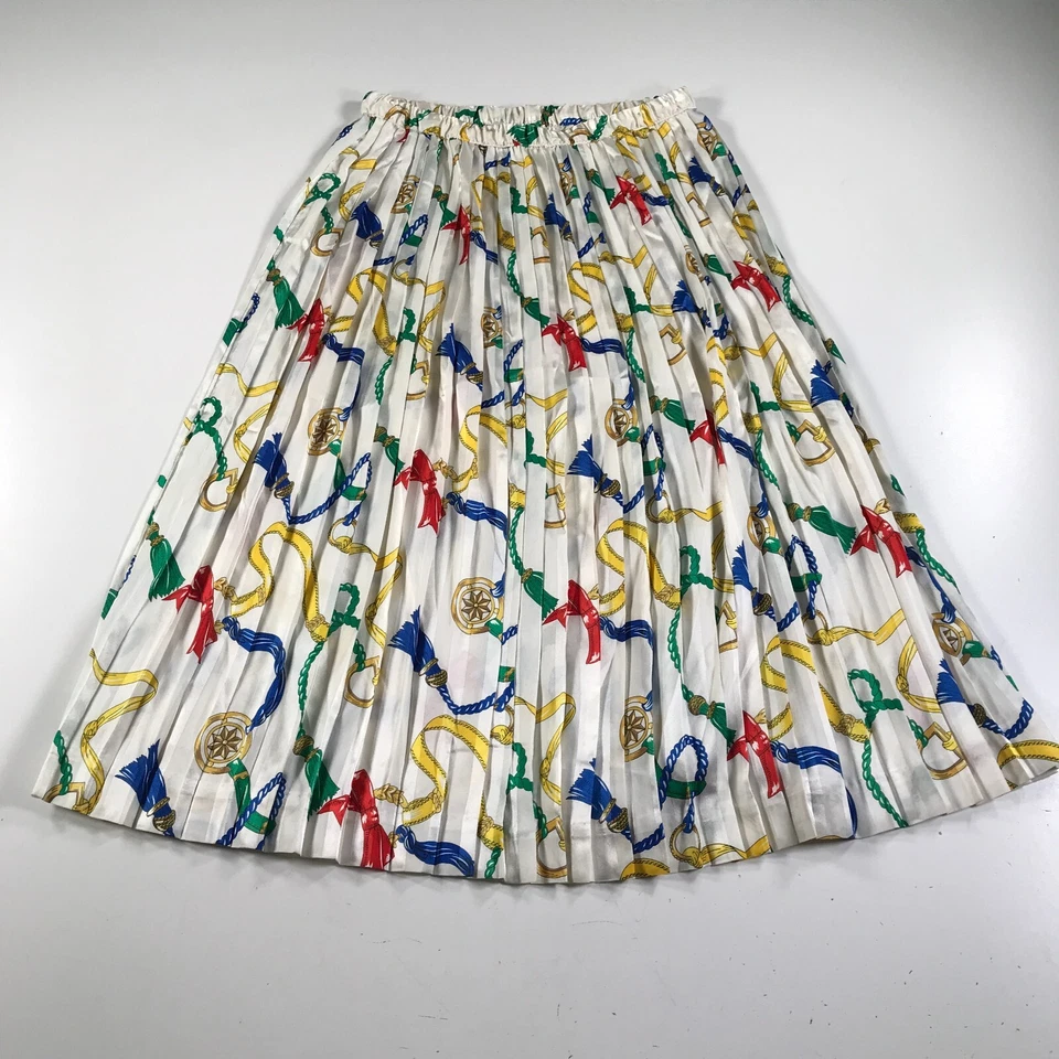 Vintage Evan Picone Shirt Skirt Set 14 16 Ropes Ties Knots Nautical Ships White - Imagem 2 de 4