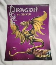  2004 Dragon Calendar  Ciruelo Cabral 2nd Edition Fantasy Art Dragons  Vtg D&D 