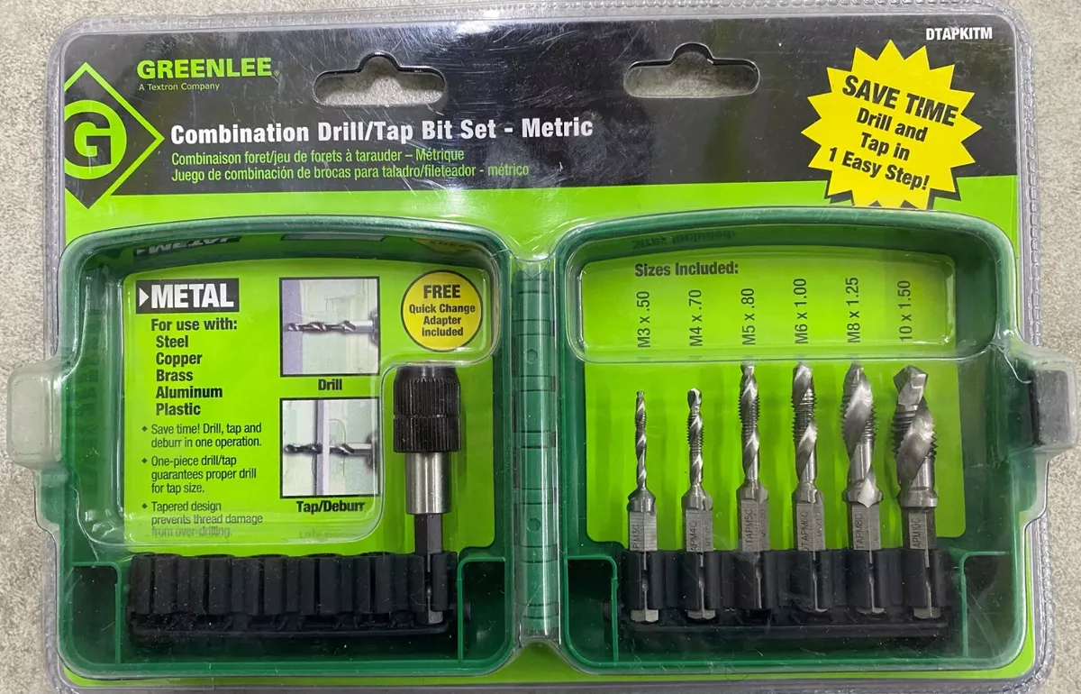 6 piece thread tap on sale drill bits set