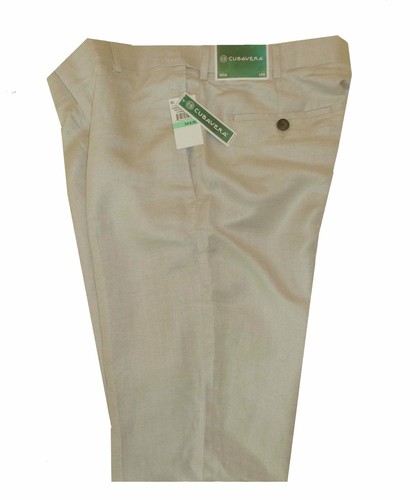 Neu mit Etikett 40x30/38x30/36x30/34x30 Cubavera Leinen Fischgrätmuster beige elastischer Bund Hose - Bild 12 von 12