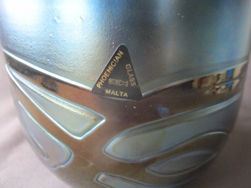 Vase Übertopf Phoenician Glas Malta Höhe ca. 14 cm. gemarkt - Bild 2 von 3