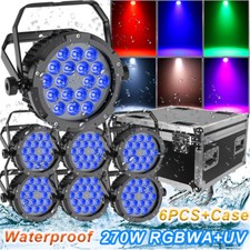 270W Waterproof RGBWA UV Stage Lighting 18LED Par Light DMX Party Light w/Case